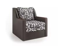 Кресло-кровать Соло экокожа шоколад и узоры