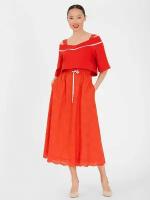 Платье с трикотажной накидкой в морском стиле LO красное (44)