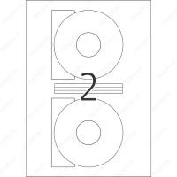 HERMA 4471/1 Этикетки самоклеющиеся для CD-дисков Бумажные А4, д. 116 мм, цвет: Белый, клей: перманентный, для печати на: струйных и лазерных аппаратах, 1 лист/2 этикетки