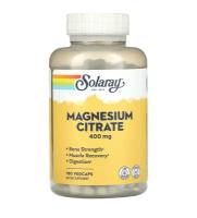 Цитрат магния, Solaray magnesium citrate 400 мг, 180 капсул