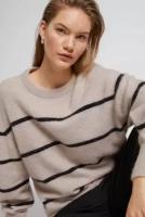 Свободный свитер из альпаки с узором в полоску - белый/разноцветный - XS