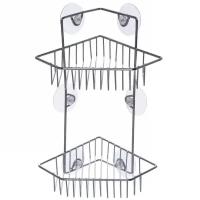 Полка для ванны металлическая угловая двойная 19,5х14,3х28см. HP01-036