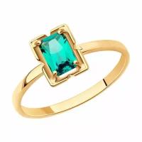 Золотое кольцо Diamant online 244143 с гидротермальным изумрудом, Золото 585°, 17,5