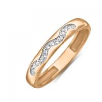 PLATINA jewelry Обручальное кольцо из красного золота с фианитом 01-1767-00-401-1110-03, размер 18