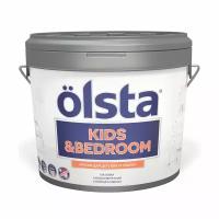 Краска для детских и спален Olsta Kids&Bedroom, акриловая, матовая, база C, бесцветная, 0,9 л