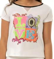 Футболка для девочки теннисная Lucky in Love Girls Rockin Rococo Lucky Lane Tee - white (M)