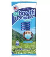 Голубые Одноразовые 3-слойные маски EZ Breath (5х10штук)