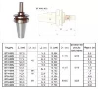 Оправка 7:24 -ВТ30х45 (MAS403) / В16 на внутренний конус сверлильного патрона (для станков с ЧПУ) \