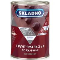 Грунт-эмаль Skladno по ржавчине 3 в 1, 1,8 кг, красно-коричневая