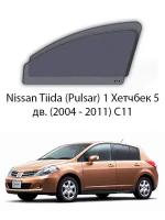 Каркасные автошторки на передние окна Nissan Tiida (Pulsar) 1 Хетчбек 5дв. (2004 - 2011) C11