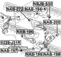 С/блок заднего рычага, NAB196 FEBEST NAB-196