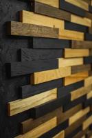 Стеновые деревянные панели 3D из дуба Астра Pixel