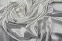 Ткань белый шелковый атлас с эластаном