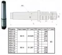 Оправка с хвостовиком КМ3 - d13, L-199 для дисковых фрез \