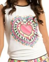 Футболка для девочки теннисная Lucky in Love Girls Rockin Rococo Rockin' Heart Tie Back Tank - white (L)