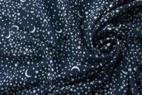 Ткань синий крепдешин со звездами