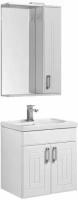 Мебель для ванной Aquanet Рондо 60 белая (2 дверцы) (тумба с раковиной + зеркало)