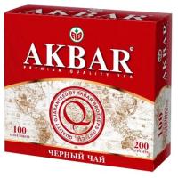 Чай черный AKBAR Pure black tea пакетированный в упаковке, 100х2г