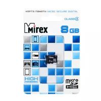 Карта памяти Mirex microSD, 8 Гб, SDHC, класс 4. В наборе 1шт