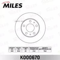 MILES K000670 Диск тормозной передний D300мм CITROEN JUMPER/FIAT DUCATO/PEUGEOT BOXER 94-(TRW DF2722) K000670