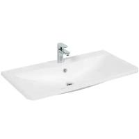 Раковина из литьевого мрамора BelBagno BB900/455-LV-MR-ALR 900х455х145 Полувстраиваемая/подвесная, цвет белый