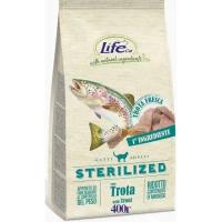 Life Сat Корм для стерилизованных кошек со свежей форелью Lifecat Adult Sterilized Trout, 400г 0.4 кг