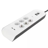 Сетевой фильтр Belkin 6 розеток/2xUSB, макс 650Дж 2м White (BSV604vf2M)