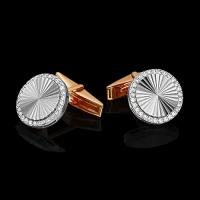 Запонки PLATINA jewelry из золота 585 пробы с фианитом (недрагоценные вставки)