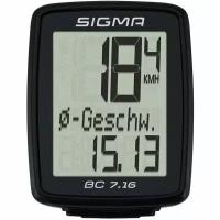 Велокомпьютер Sigma BC 7.16, 07160, 7 функций, проводной, черный