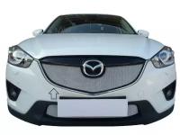 Защита радиатора (защитная сетка) Mazda CX5 2012-2015 верхняя хромированная