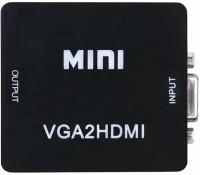 Конвертер GSMIN BP2 VGA (F) - HDMI (F), 3.5мм mini Jack (F), mini USB (F) (Full HD 1080p, 60 Гц) (Черный)