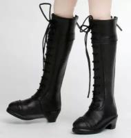 Iplehouse High Boots IHS_S02 (Сапоги черные на шнуровке для кукол Иплхаус 45 см)