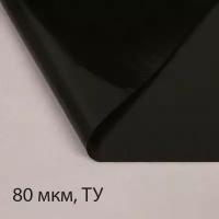 Плёнка полиэтиленовая, техническая, толщина 80 мкм, 10 × 3 м, рукав (2 × 1,5 м), чёрная, 2 сорт, Эконом 50 %