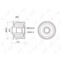 шкив генератора, PA1009 LYNXauto PA-1009