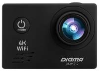 Экшн-камера DIGMA DiCam 310 4K, WiFi, черный [dc310]