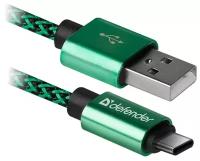 Defender Кабель USB2.0 A-Type-C Defender USB09-03T PRO 87816, зеленый (1.0м) (ret)