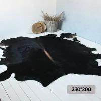 Ковер шкура коровы натуральная природный окрас Shkura-Dekor черная 2.3*2.0