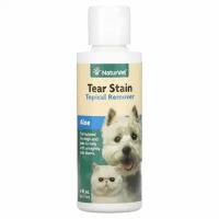 NaturVet, Tear Stain, средство для удаления пятен от слез с шерсти для животных с алоэ, для собак и котов, 118 мл (4 жидк. унции)