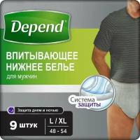 Впитывающее нижнее белье Depend/Депенд для мужчин L/XL (48-54) 9 шт