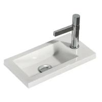 Раковина керамическая BelBagno BB-400-PM-LVB 400х220х95 Полувстраиваемая/подвесная, цвет белый