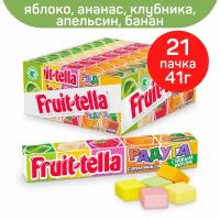 Жевательные конфеты Fruit-tella Радуга с фруктовым соком, 41 г 21 шт