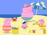 Пазлы для детей Свинка Пеппа и семья на пляже Детская Логика