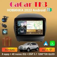 Магнитола андроид Cacar TK3 на Hyundai IX35 2008-2015 / Хендай IX35 (DSP/4G/WiFi/QLED)