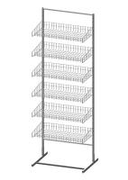 СТ.У.02 Стойка торговая универсальная 6 корзин 640 мм