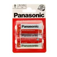 Батарейки Panasonic Батарейка солевая Panasonic Zinc Carbon, D, R20-2BL, 1.5В, блистер, 2 шт