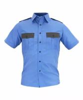 Рубашка охрана синяя короткий рукав (54 / 182 - 188)