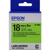 Флуоресцентная лента EPSON 18мм,Зел./Черн., 9м LK-5GBF