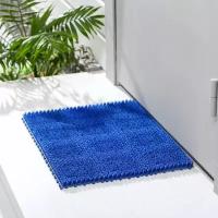 Покрытие ковровое щетинистое без основы «Травка», 40×53 см, цвет синий
