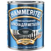 Краска гладкая Hammerite Хаммерайт глянц.черн. (0,75л) Т