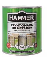 Грунт-эмаль по металлу 3 в 1 HAMMER шоколадная 2,7кг матовая